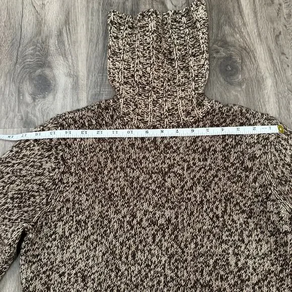 Gap Women’s Size L Turtleneck Knit Sweater Natural Wool/Cotton Blend Brown - Picture 6 of 10